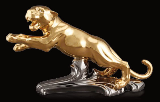 Позолоченная керамическая фигурка Panther w/base от Ahura — характер в каждой детали