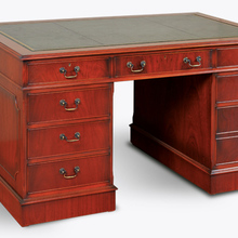 Twin Pedestal Leather Desk